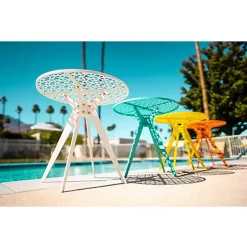 Hide+seek SUPPLY CO Breeze Block 19" Metal Round Patio Table-Turquoise 10 Hide+seek SUPPLY CO Breeze Block 19" Metal Round Patio Table-Turquoise -As U Wish Sales Belk 1020