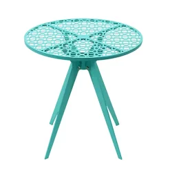 Hide+seek SUPPLY CO Breeze Block 19" Metal Round Patio Table-Turquoise 12 Hide+seek SUPPLY CO Breeze Block 19" Metal Round Patio Table-Turquoise -As U Wish Sales Belk 1022
