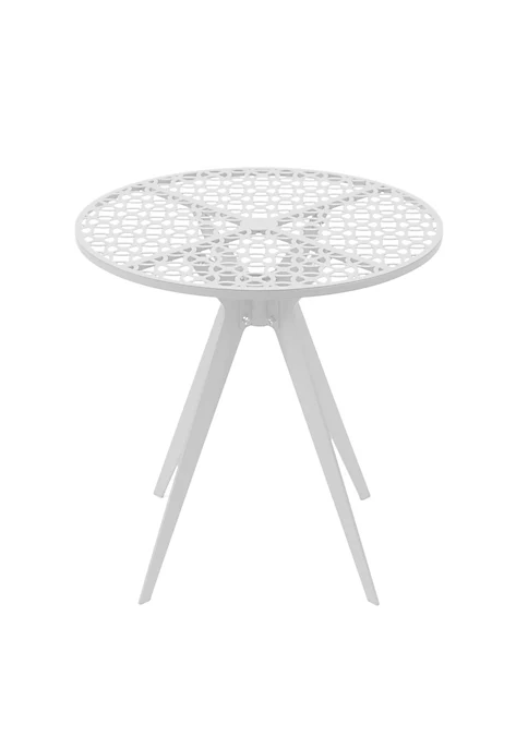 Hide+seek SUPPLY CO Breeze Block 19" Metal Round Patio Table-White 6 Hide+seek SUPPLY CO Breeze Block 19" Metal Round Patio Table-White - Image 4