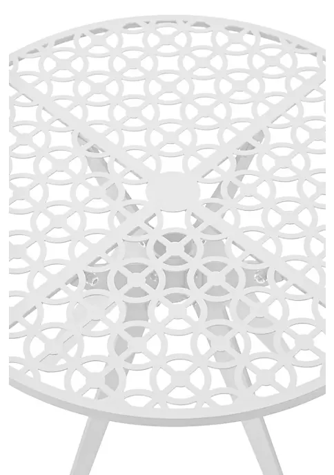 Hide+seek SUPPLY CO Breeze Block 19" Metal Round Patio Table-White 7 Hide+seek SUPPLY CO Breeze Block 19" Metal Round Patio Table-White - Image 5