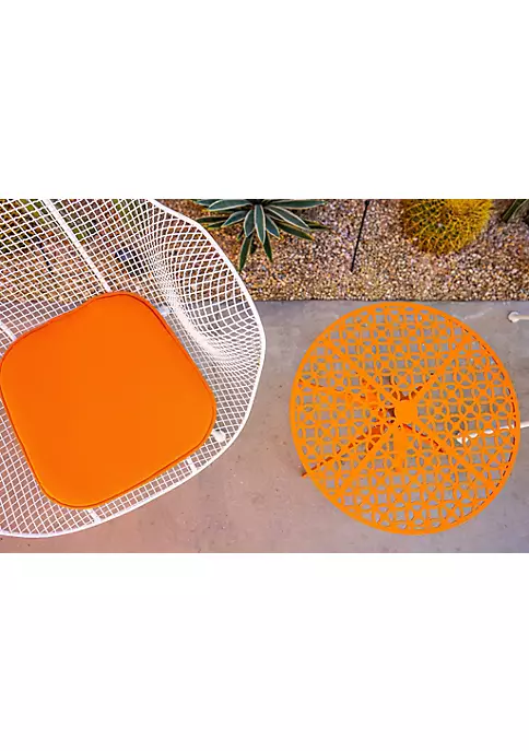 Hide+seek SUPPLY CO Breeze Block 19" Metal Round Patio Table-Orange 4 Hide+seek SUPPLY CO Breeze Block 19" Metal Round Patio Table-Orange - Image 2