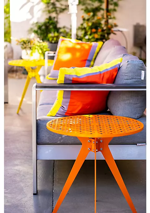 Hide+seek SUPPLY CO Breeze Block 19" Metal Round Patio Table-Orange 7 Hide+seek SUPPLY CO Breeze Block 19" Metal Round Patio Table-Orange - Image 5