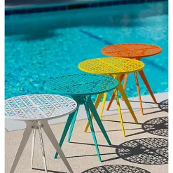 Hide+seek SUPPLY CO Breeze Block 19" Metal Round Patio Table-Orange 13 Hide+seek SUPPLY CO Breeze Block 19" Metal Round Patio Table-Orange -As U Wish Sales Belk 1035