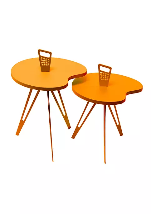 Hide+seek SUPPLY CO Genie Mod Shaped Metal Side Table (Taller)-Orange 3 Hide+seek SUPPLY CO Genie Mod Shaped Metal Side Table (Taller)-Orange