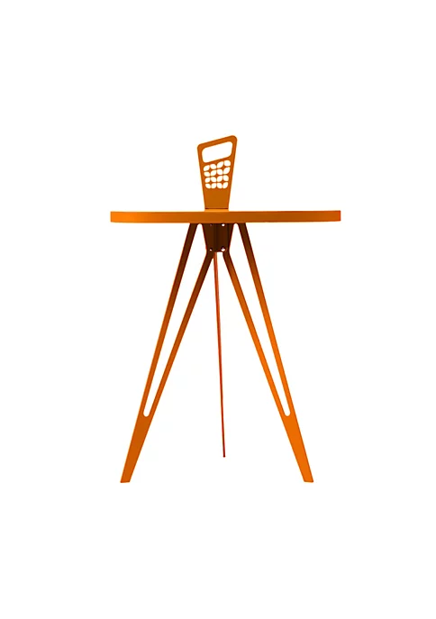 Hide+seek SUPPLY CO Genie Mod Shaped Metal Side Table (Taller)-Orange 6 Hide+seek SUPPLY CO Genie Mod Shaped Metal Side Table (Taller)-Orange - Image 4