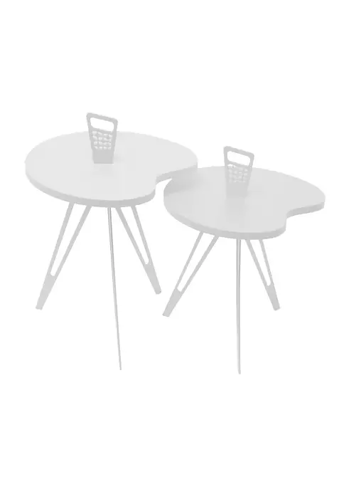 Hide+seek SUPPLY CO Genie Mod Shaped Metal Side Table (Taller)-White 3 Hide+seek SUPPLY CO Genie Mod Shaped Metal Side Table (Taller)-White