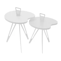 Hide+seek SUPPLY CO Genie Mod Shaped Metal Side Table (Taller)-White 13 Hide+seek SUPPLY CO Genie Mod Shaped Metal Side Table (Taller)-White -As U Wish Sales Belk 1053