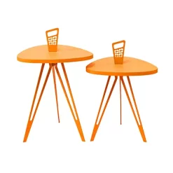 Hide+seek SUPPLY CO Nelson Mod Shaped Metal Side Table (Shorter)-Orange -As U Wish Sales Belk 1061