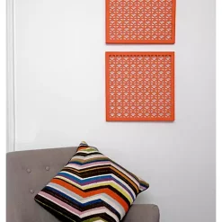 Hide+seek SUPPLY CO Breeze Block Metal Wall Tile: 15.5" x 15.5" Orange -As U Wish Sales Belk 1106