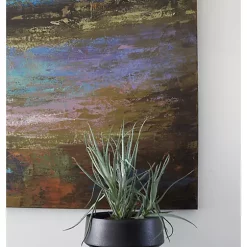 Hide+seek SUPPLY CO Cole Ceramic Planter w/beech wood legs-sandy black -As U Wish Sales Belk 1122