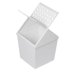 Hide+seek SUPPLY CO Breeze Block Swing Lid Metal WasteBin-White -As U Wish Sales Belk 1128