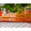 Hide+seek SUPPLY CO Breeze Block Metal Serving Tray Rectangular-Orange