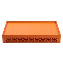 Hide+seek SUPPLY CO Breeze Block Metal Serving Tray Rectangular-Orange -As U Wish Sales Belk 1133
