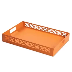 Hide+seek SUPPLY CO Breeze Block Metal Serving Tray Rectangular-Orange -As U Wish Sales Belk 1134