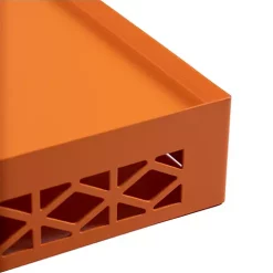 Hide+seek SUPPLY CO Breeze Block Metal Serving Tray Rectangular-Orange -As U Wish Sales Belk 1135