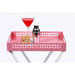 Hide+seek SUPPLY CO Breeze Block Metal Serving Tray Rectangular-Pink -As U Wish Sales Belk 1139