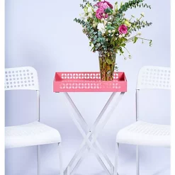 Hide+seek SUPPLY CO Breeze Block Metal Serving Tray Rectangular-Pink -As U Wish Sales Belk 1142