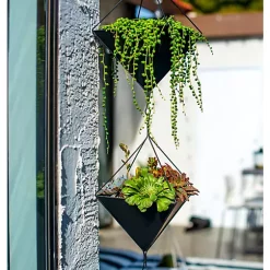 Hide+seek SUPPLY CO Cascade Metal Planter-set of 2-matte black -As U Wish Sales Belk 1148