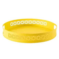 Hide+seek SUPPLY CO Breeze Block Metal Serving Tray Round-Lemon -As U Wish Sales Belk 1162