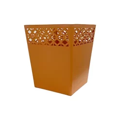 Hide+seek SUPPLY CO Breeze Block Tapered Metal WasteBin-Orange -As U Wish Sales Belk 1179
