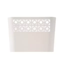 Hide+seek SUPPLY CO Breeze Block Tapered Metal WasteBin-White -As U Wish Sales Belk 1183
