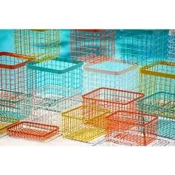 Hide+seek SUPPLY CO Loop Heavy-Duty Wire Bin-Shallow-Lemon-set of 4 -As U Wish Sales Belk 1271
