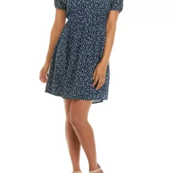 As U Wish Juniors' Short Sleeve Prairie Collar Dress