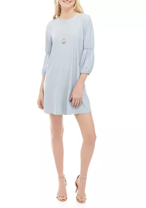 As U Wish Juniors' Bubble Sleeve Dress with Necklace 9 As U Wish Juniors' Bubble Sleeve Dress with Necklace - Image 7