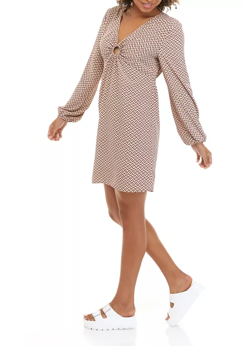 As U Wish Juniors' Long Sleeve O-Ring Dress 5 As U Wish Juniors' Long Sleeve O-Ring Dress - Image 3