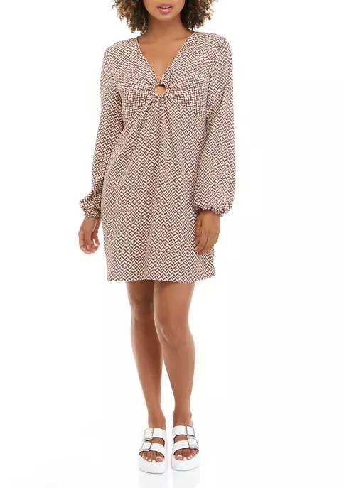 As U Wish Juniors' Long Sleeve O-Ring Dress 6 As U Wish Juniors' Long Sleeve O-Ring Dress - Image 4