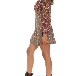 As U Wish Juniors' Striped Linen Drop Waist Dress