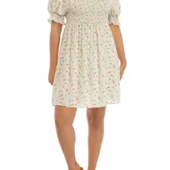 As U Wish Juniors' Short Puff Sleeve Dress -As U Wish Sales Belk 231