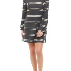 As U Wish Juniors' Long Lantern Sleeve Hacci Swing Dress