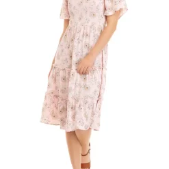 As U Wish Juniors' Short Flutter Sleeve Smocked Midi Dress