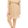 As U Wish Plus Size Short Puff Sleeve Dress
