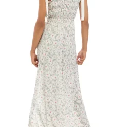 As U Wish Juniors' Tie Sleeve Floral Split Leg Maxi Dress 7 As U Wish Juniors' Tie Sleeve Floral Split Leg Maxi Dress -As U Wish Sales Belk 285