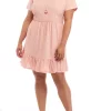 As U Wish Plus Size Short Sleeve Floral Babydoll Dress