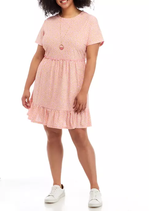 As U Wish Plus Size Short Sleeve Floral Babydoll Dress 6 As U Wish Plus Size Short Sleeve Floral Babydoll Dress - Image 4