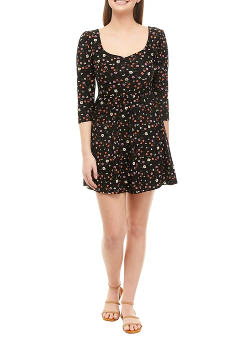 As U Wish Juniors' Cinched Woven Dress 3 As U Wish Juniors' Cinched Woven Dress