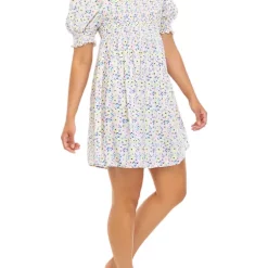 As U Wish Juniors' Short Puff Sleeve Dress -As U Wish Sales Belk 323
