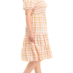 As U Wish Plus Size Short Puff Sleeve Smocked Plaid Midi Dress 8 As U Wish Plus Size Short Puff Sleeve Smocked Plaid Midi Dress -As U Wish Sales Belk 331