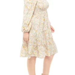 As U Wish Plus Size Long Sleeve Smocked Midi Dress -As U Wish Sales Belk 335