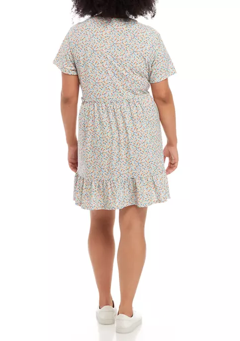 As U Wish Plus Size Short Sleeve Floral Babydoll Dress 4 As U Wish Plus Size Short Sleeve Floral Babydoll Dress - Image 2