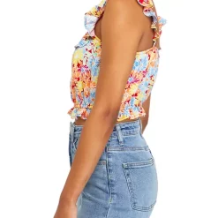 As U Wish Juniors' Sleeveless Ruffle Smocked Match Top -As U Wish Sales Belk 369