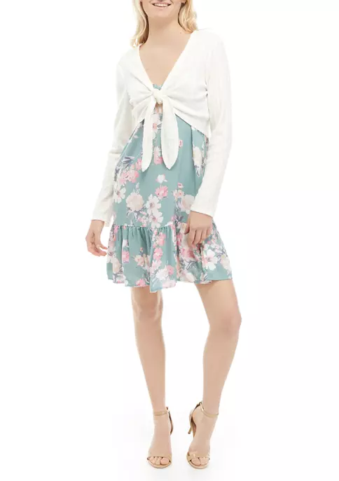 As U Wish Juniors' Long Sleeve Ribbed Cardigan Dress 4 As U Wish Juniors' Long Sleeve Ribbed Cardigan Dress - Image 2