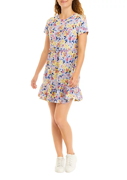 As U Wish Juniors' Floral Babydoll Dress 6 As U Wish Juniors' Floral Babydoll Dress - Image 4