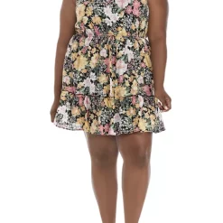 As U Wish Plus Size Spaghetti Strap Floral Dress