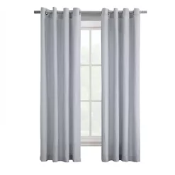 Commonwealth Home Fashions Commonwealth Harmony 71712-109 Solid Color Curtain Panel, 52" Wide by 63" Long, Silver