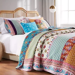 Commonwealth Home Fashions Greenland Home Thalia Cotton Quilt Set, 5-Piece King/Cal King, Multicolor