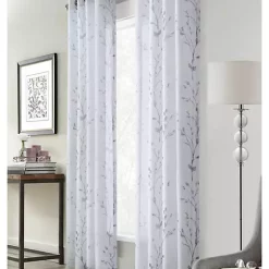 Commonwealth Home Fashions Commonwealth Primavera Style Panel Printed Floral Curtain, White